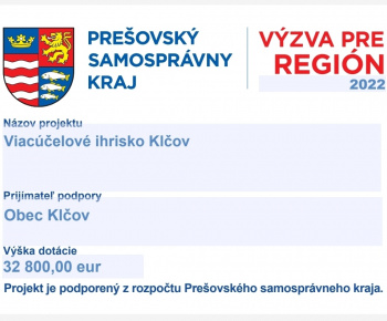 Úradná tabuľa / Viacúčelové ihrisko Klčov  - foto