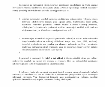 Aktuality / Upozornenie OR PZ v Poprade - foto