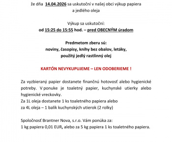 Aktuality / Výkup papiera a jedlého oleja  - foto
