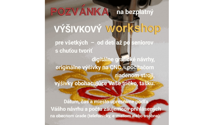 Výšivkový Workshop zdarma